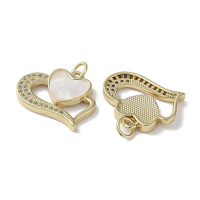 Brass Micro Pave Cubic Zirconia Pendants KK-G485-34C-G-1