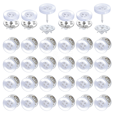 40Pcs 4-Hole Resin Button Lapel Pin Backs BUTT-NB0002-13B-1