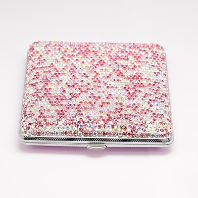 Shining Square Alloy Cigarette Cases AJEW-L014-02-1