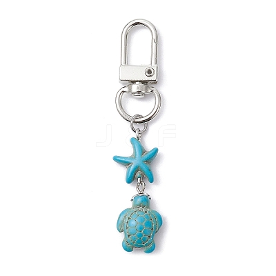 Synthetic Turquoise Pendant Decoration HJEW-JM01422-1