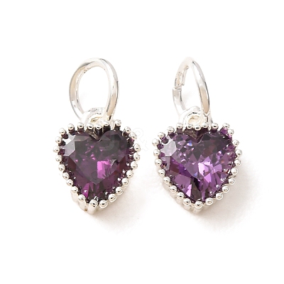 Brass Micro Pave Cubic Zirconia Pendants KK-H204-01S-03-1