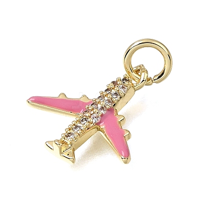 Brass Micro Pave Clear Cubic Zirconia Charms CU-CBAEEA8-36B-G-1
