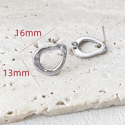 Platinum Brass Stud Earrings Findings LS-PW-WG56141-01-1
