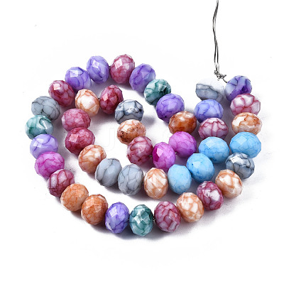 Opaque Baking Paint Glass Beads Strands EGLA-N006-009B-A18-1