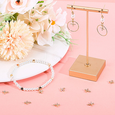 10Pcs Brass Clear Cubic Zirconia Tiny Cross Charms KK-BBC0015-92-1