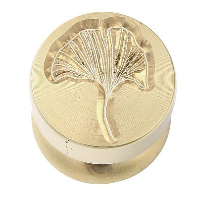 Golden Tone Round Wax Seal Brass Stamp Heads AJEW-M040-01G-N-1