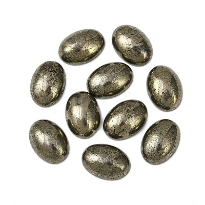 Oval Natural Pyrite Cabochons G-S395-01-1