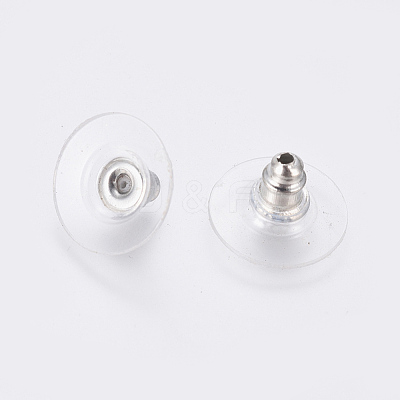Brass Bullet Clutch Bullet Clutch Earring Backs with Pad KK-C3213-P-1