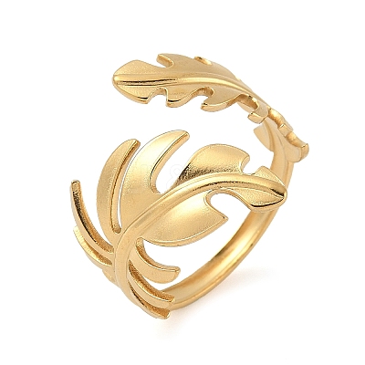 304 Stainless Steel Adjustable Open Cuff Rings for Women LS-RJEW-U060-03F-G-1