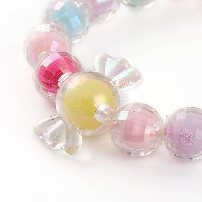 Transparent Acrylic Beads Stretch Bracelets for Kids BJEW-JB05862-1