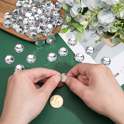 100Pcs Acrylic Rhinestone Cabochons TACR-CY0001-01A-1
