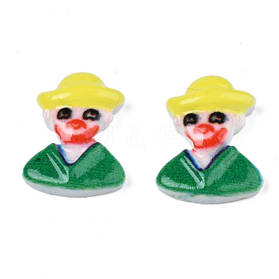 Spray Painted Opaque Resin Cabochons CRES-S302-77-1