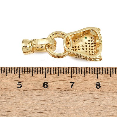 Brass Micro Pave Cubic Zirconia Fold Over Clasps ZIRC-L062-K01-G-1-1