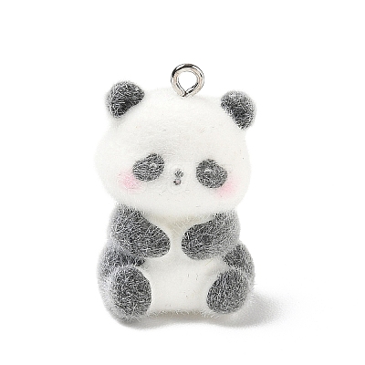 Flocky Opaque Resin Pendants RE-CBAC51B-05A-P-1