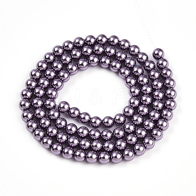 Baking Paint Pearlized Glass Pearl Bead Strands HY-N002-4mm-A14-1