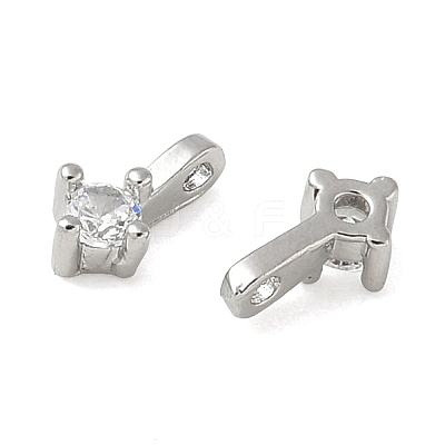 Brass Pave Clear Cubic Zirconia Charms CU-CBA9FFD-11P-04-1
