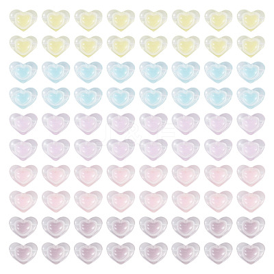 100Pcs 5 Colors Transparent Acrylic Beads TACR-TA0001-73-1