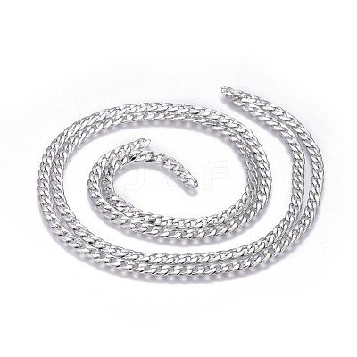 Tarnish Resistant 304 Stainless Steel Cuban Link Chains CHS-G005-B-04P-1