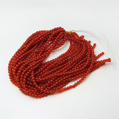 Natural Carnelian Bead Strands X-G-G338-4mm-01-1