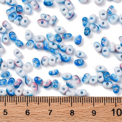Two Tone Baking Paint Glass Seed Beads SEED-C003-01F-1