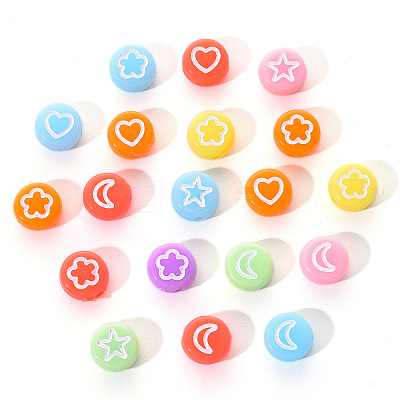 Opaque Acrylic Beads MACR-YW0001-18D-1