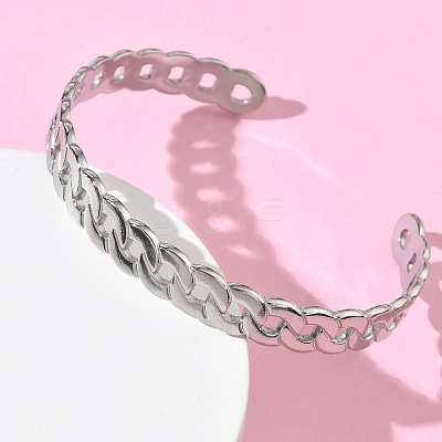 304 Stainless Steel Cuff Bangles BJEW-A160-03P-1