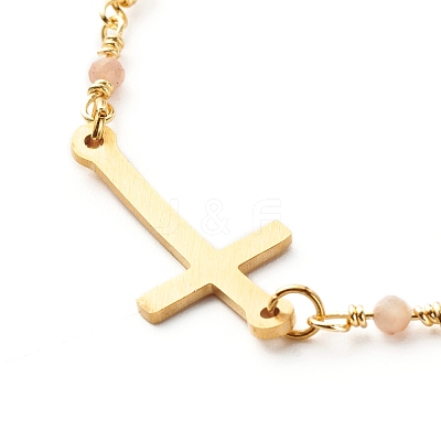 Cross Link Bracelet BJEW-JB06865-04-1
