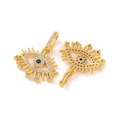 Brass Micro Pave Cubic Zirconia Pendants KK-U017-08D-G-1