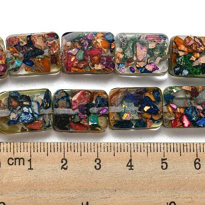 Dyed Natural Imperial Jasper with Resin Beads Strands G-G083-F05-01-1