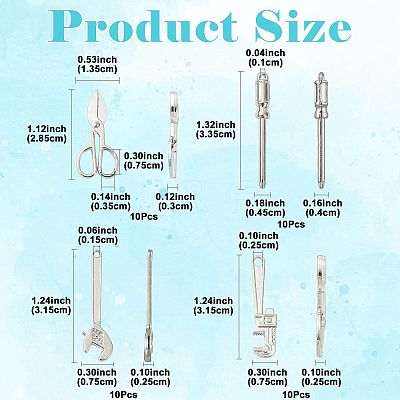 40Pcs 4 Styles Alloy Pendants FIND-FS0005-02-1