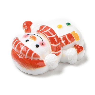Christmas Theme Opaque Resin Cabochons X-RESI-E043-01G-1
