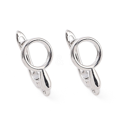 Brass Hoop Earring Findings with Latch Back Closure LS-KK-D086-11P-1