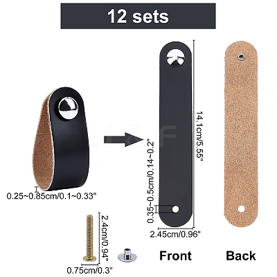12 Sets PU Leather Door Handles FIND-NB0001-52-1