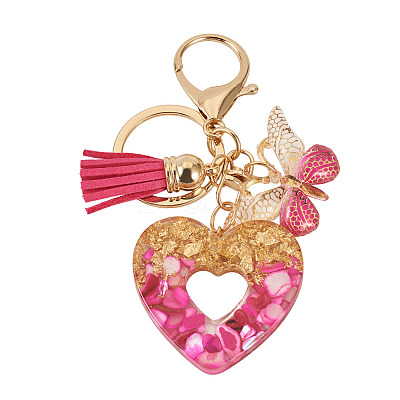 Heart with Butterfly Resin Keychains KEYC-TADJ0001-01C-1