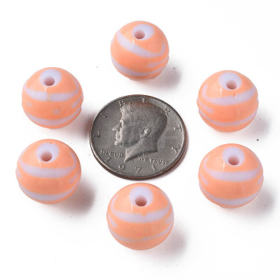 Opaque Striped Acrylic Beads MACR-S373-27B-08-1