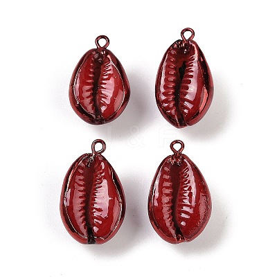 Spray Painted Natural Cowrie Shell Pendants SHEL-K006-49-1
