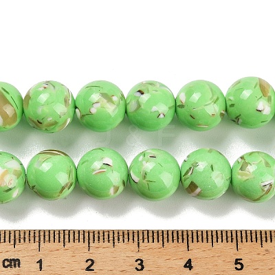 Assembled Synthetic Stone and Trochus Shell Beads Strands G-B128-08D-07-1