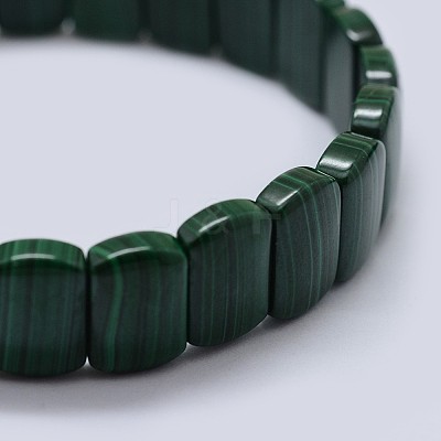 Natural Malachite Stretch Bracelets BJEW-F327-04-1
