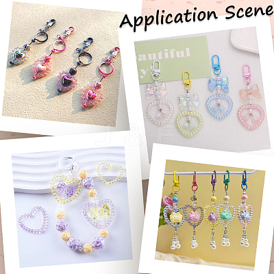50Pcs Luminous Acrylic Bead Frame OACR-SP0001-09-1