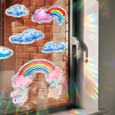 Rainbow & Cloud Rainbow Prism Electrostatic Window Stickers PW-WGA11A0-01-1