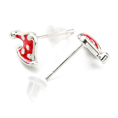 Christmas Theme Brass Stud Earrings LS-EJEW-D062-01D-S-1