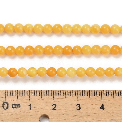 Natural Beeswax Beads Strands G-Z100-A01-4mm-1