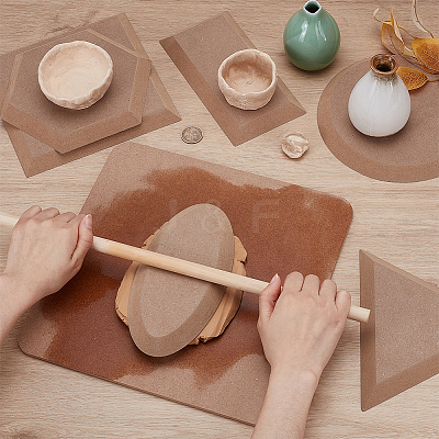 6Pcs MDF Wood Ceramic Clay Craft Mold Set DIY-WH0349-400A-1