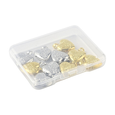 10Pcs 2 Colors Rack Plating Brass Locket Pendants KK-FS0001-89-1