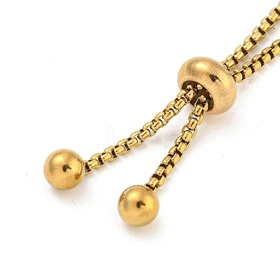 Adjustable 304 Stainless Steel Box Chain Slider Bracelet Making MAK-L038-001G-05-1