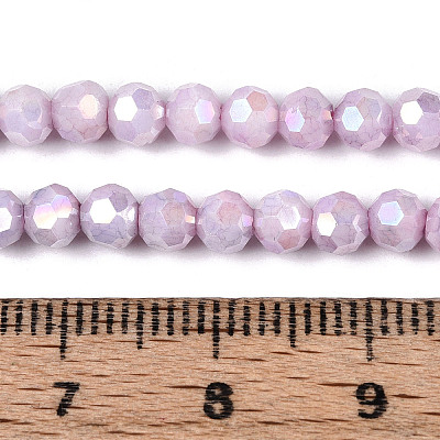 Anti-Tarnish Electroplate Glass Beads Strands EGLA-T021-4mm-15-03-1