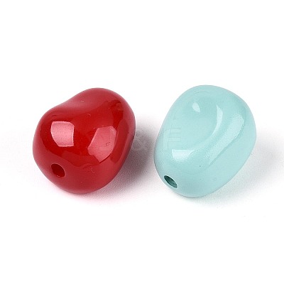 Spray Printed Opaque Acrylic Beads OACR-N156-02-1