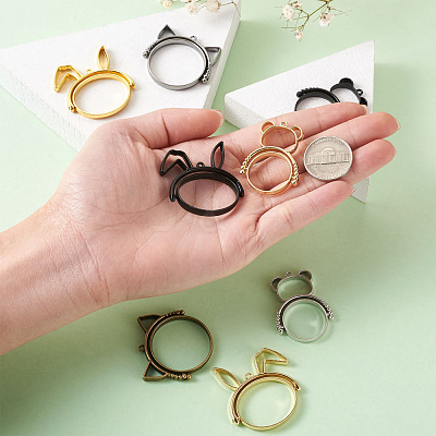 Alloy Open Back Bezel Pendants(Rotatable) PALLOY-TA0001-01-1