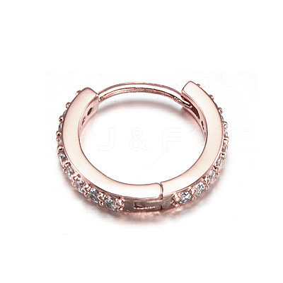 Brass Micro Pave Clear Cubic Zirconia Hoop Cartilage Earrings WG0AF68-07-1
