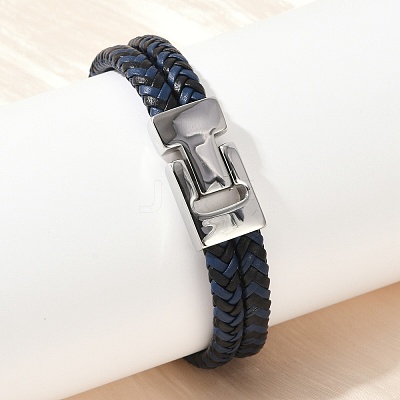 Braided Microfiber Leather Cord Bracelets for Women Men BJEW-D304-17P-01-1